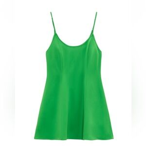 Zara Vibrant Green Slip Dress